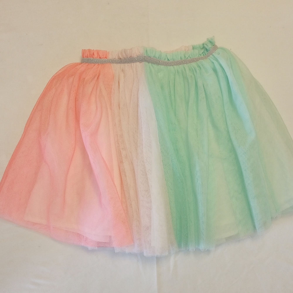 Carters tulle tutu skirt, pink/white/green, girls, size 7